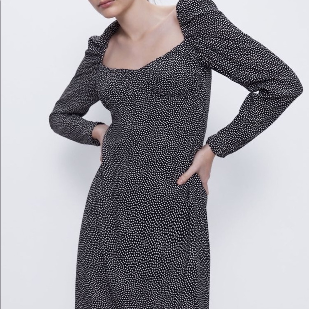 Zara Draped Polka Dot Dress